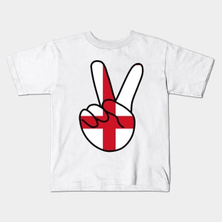 England Flag V Sign Kids T-Shirt